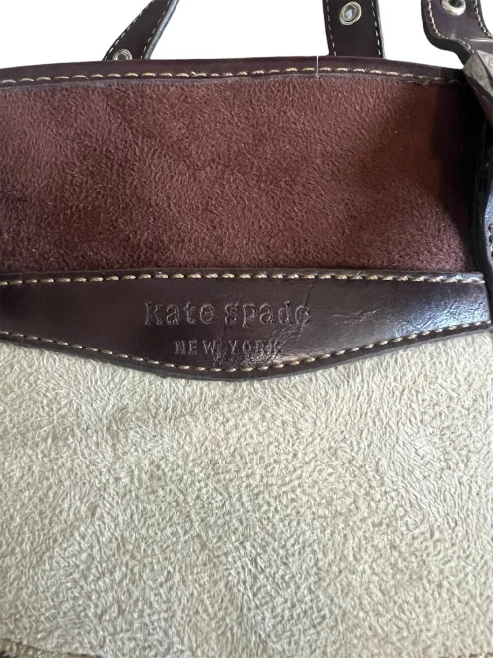 Vintage Kate Spade New York Colorblock Suede Tote — AS-IS